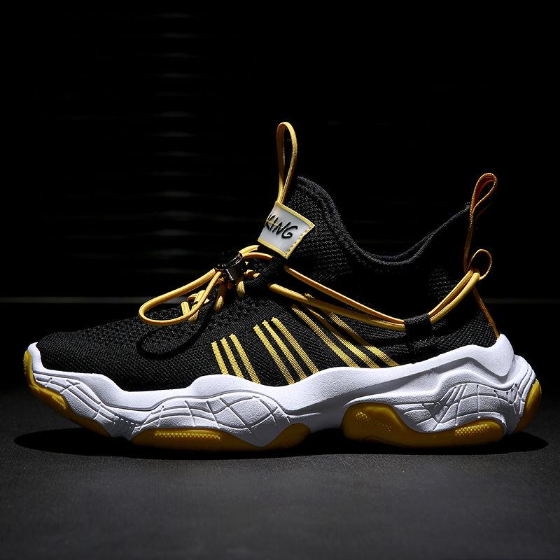 Men Breathable Flying Woven Sneakers Comfortable Light Mesh Running Casual Shoe Fitness Sport Shoes