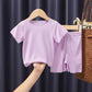 Summer Newborn Baby Children's Clothing Ice Silk Short-sleeved Two-piece Suit Men and Women Baby Short-sleeved Shorts T-shirt Home Service