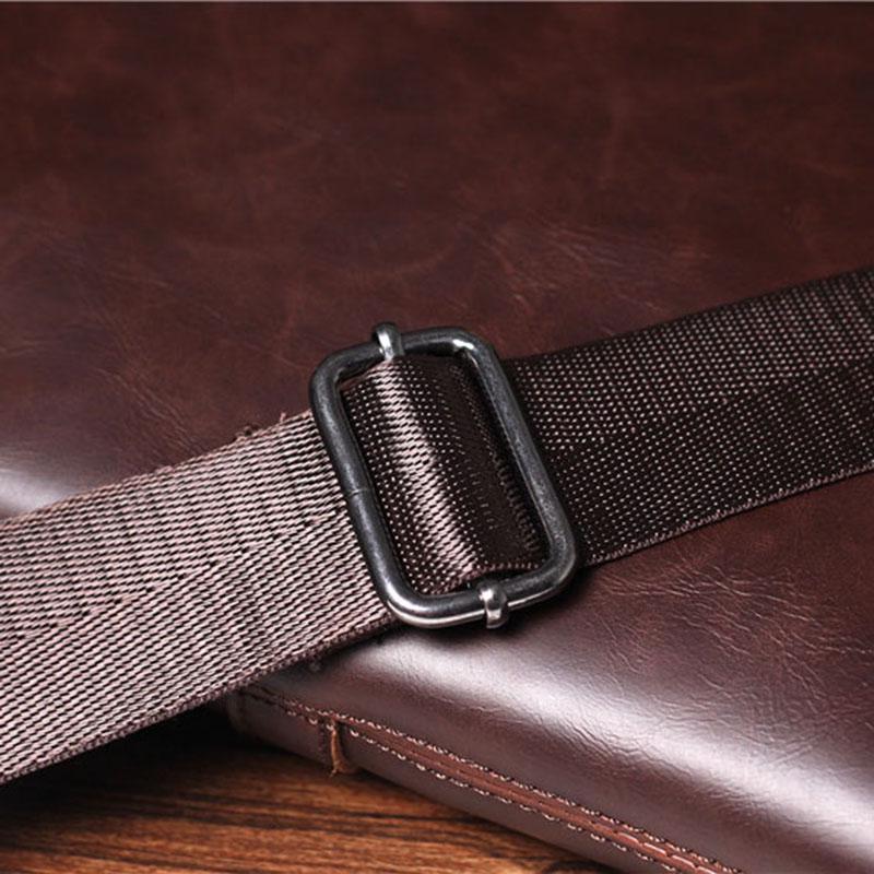 Business Briefcase Men Retro Contrast Zipper Waterproof IPad Handbag Shoulder Bags Computer Bag