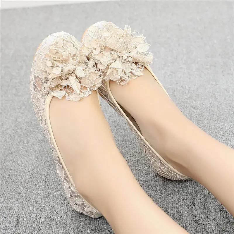 Fisherman's Shoes Flat Cloth Shoes Women's Soft-soled Maternity Shoes Summer Breathable Lace Hollow Beanie Women's Shoes Mesh Shoes