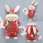 Baby Big Flower One-piece Winter New Year's Clothing New Year's Clothing Baby Festive Romper Plus Cotton Padded Outing Clothing