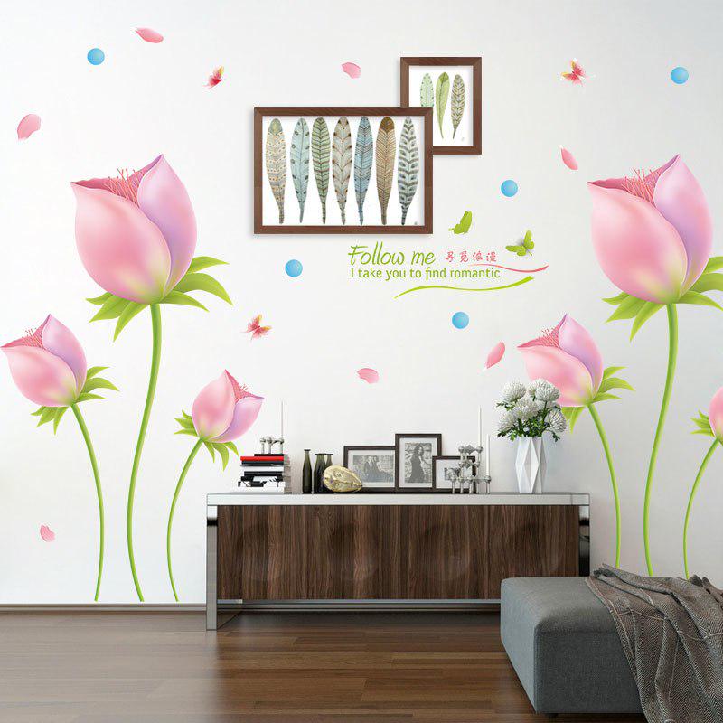 [Wall sticker ]Large Size Flower Butterfly Wall Stickers Home Decor Living Room Bedroom Kitchen Chil