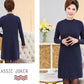 Autumn Winter Medium Long Plover Dress Pure Color Leisure Contracted Bottom Skirt Dress Middle-aged Female Sweater Dress