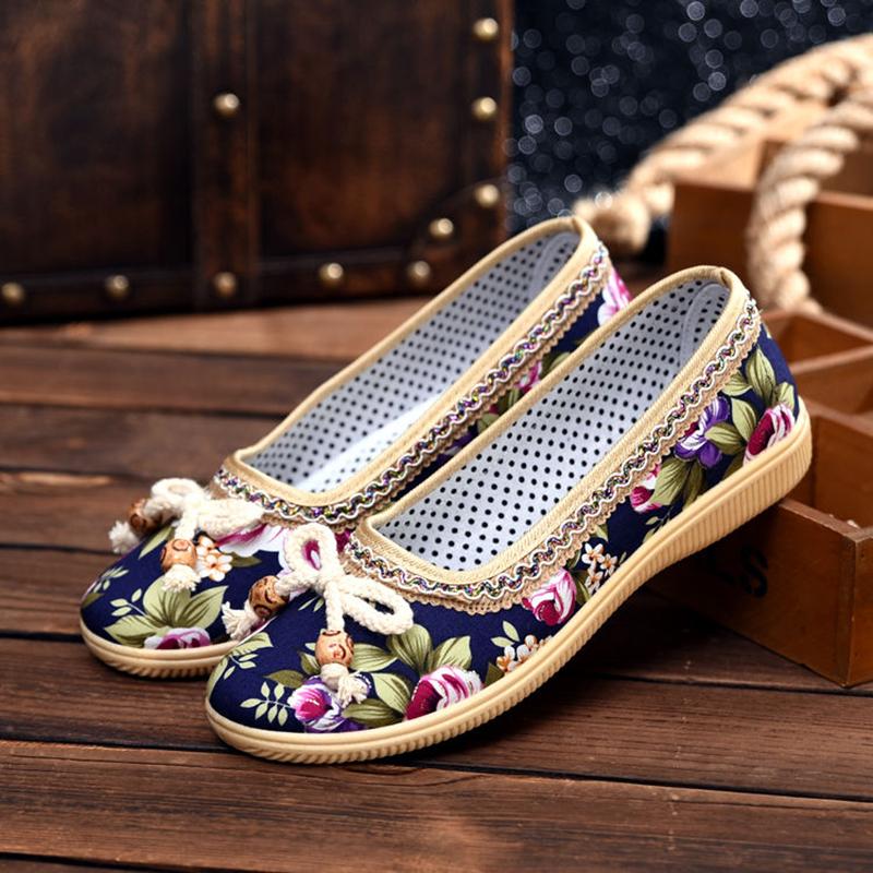Breathable Lazy Shoes Mother Shoes Fashion Cloth Shoes Old Beijing Flat Shoes Soft Shoes Driving Shoes