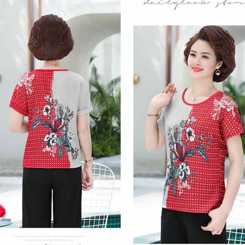 Ice Silk Top Women's T-shirt Plus Size Women's Spring and Summer Bottoming Shirt Women Loose and Thin Casual T-shirt