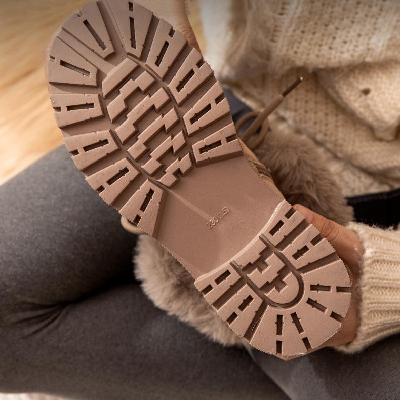 Women's Boots Winter Shoes Fur Boots Plush Warm Snow Ankle Booties Female Platform Chunky Boots Cow Suede Shoes