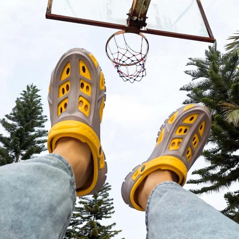 Men's Daily Non-slip Hollow Hole Shoes Outdoor Leisure Beach Sandals Sports Slippers Summer Bathroom Flip Flops