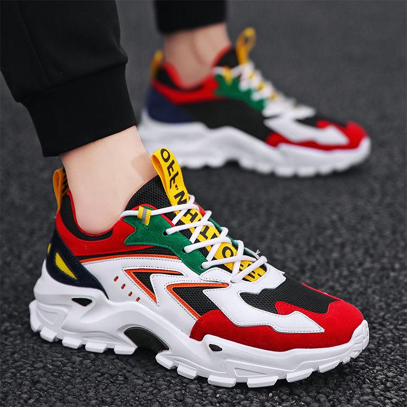 Clunky Shoes for Men Lace Up Thick Sneakers Increase High Anti-slip Casual Sports Shoes for Lovers