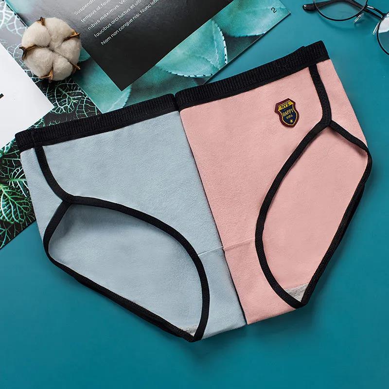 4-pack Women's Cotton Adult Underwear Antibacterial Mid-waist Breathable Japanese Briefs Student Korean Version Plus Size Briefs