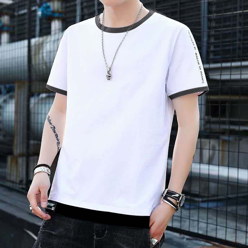 Summer Short-sleeved Men's Solid Color T-shirt Student Loose Men's Shirt