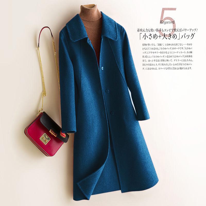 Woolen Coat 2019 Winter Clothes Women Long Coat Cashmere Coat Fashion Double-breasted Jacket Blend
