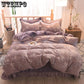 5D Carved Velvet Four-piece Crystal Velvet Warm Quilt Cover Sheets Thick Warm Velvet 4Pcs Set