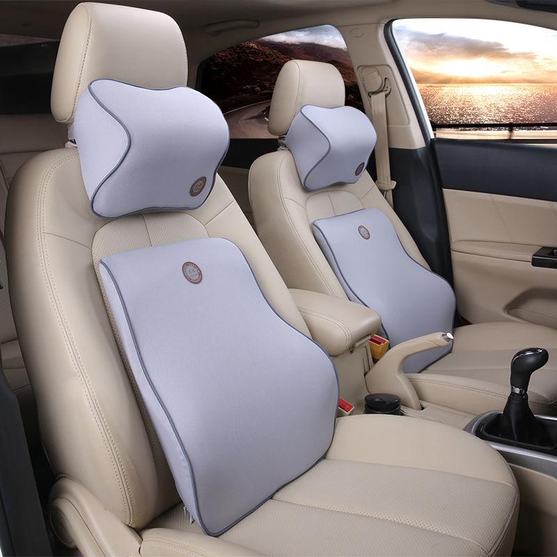 Traditional Car Neck Pillow and Lumbar Pillow Set Seat Support Pillow Breathable Relaxation Artifact