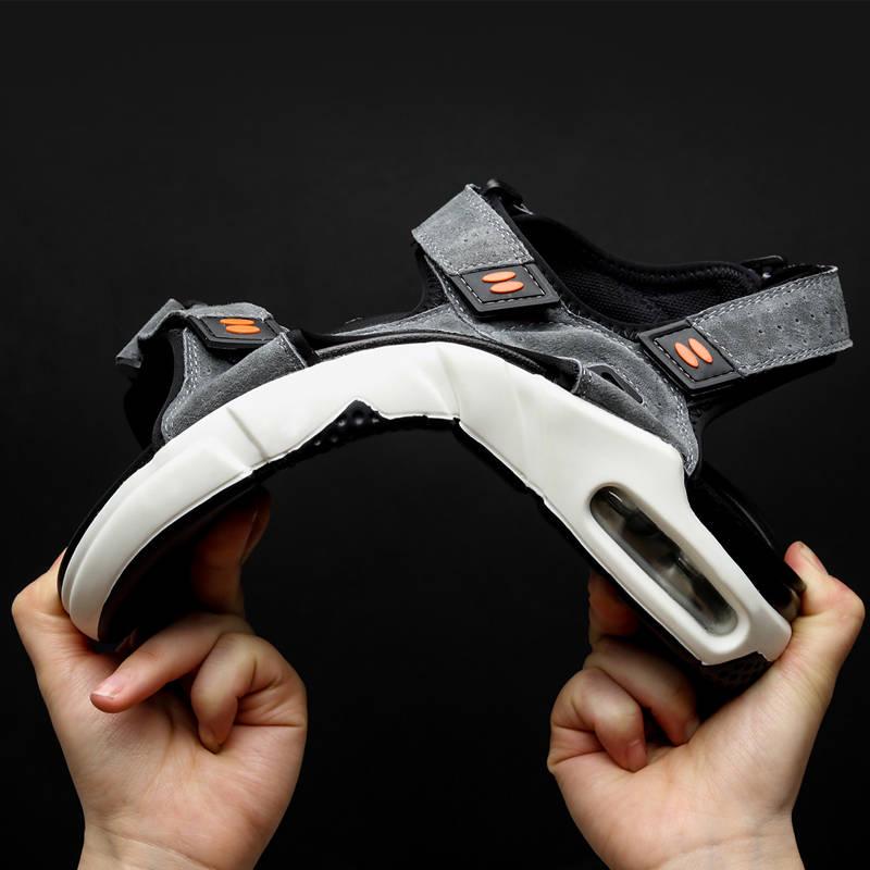 Summer Sandals Men's Leather Soft Bottom Breathable Casual Shoes Men's Cushion Cushioned Beach Shoes
