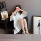 Cute Girl Women's Summer Dress Short Sleeve Knee-length Daily Wear Office Dating Party Loose Casual Nightdress
