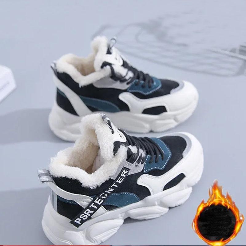 Old Shoes Women's Winter Cotton Shoes Plus Velvet Warm Martin Boots Thick Bottom Increase Casual Shoes Sports Shoes Snow Boots