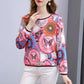 Women's Floral Loose Top Bottoming Shirt Spring and Autumn Mother Long-sleeved T-shirt