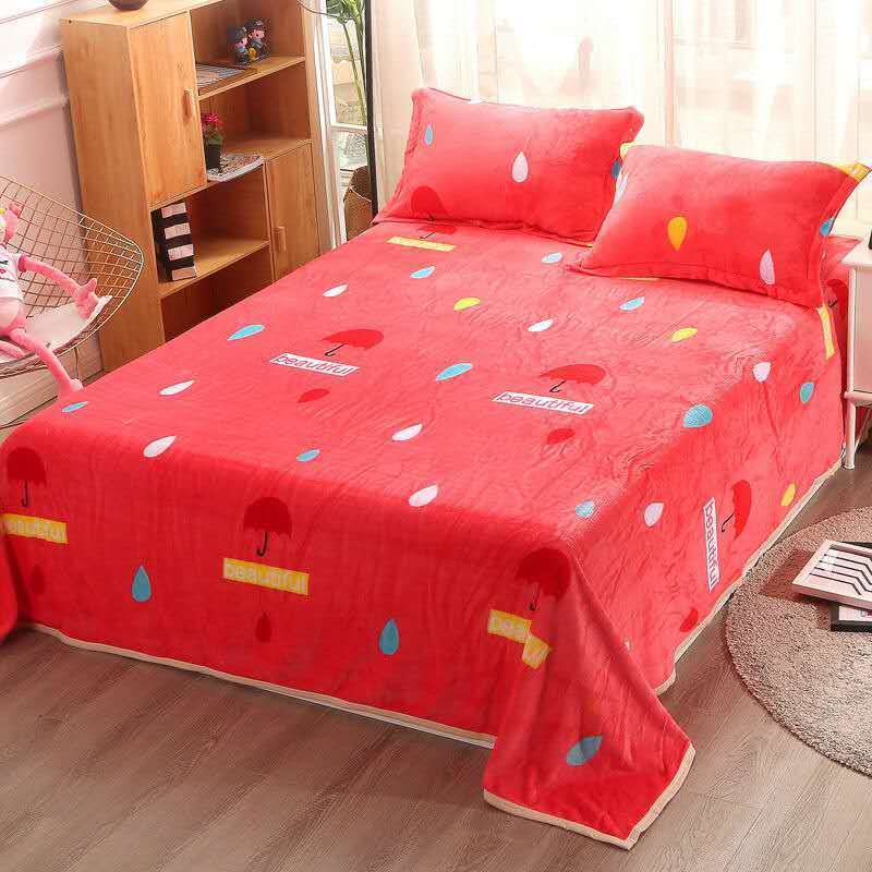 Winter Plush Plush Bed Sheet Single Double Blanket Coral Fleece Thick Flannel Blanket Double-sided Fleece Blanket Warm Nap Blanket