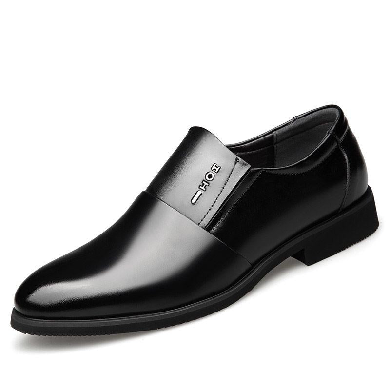 British Men's  Leather Pointed Toe Men Dress Shoes Business Wedding Oxfords Formal Shoes For Male