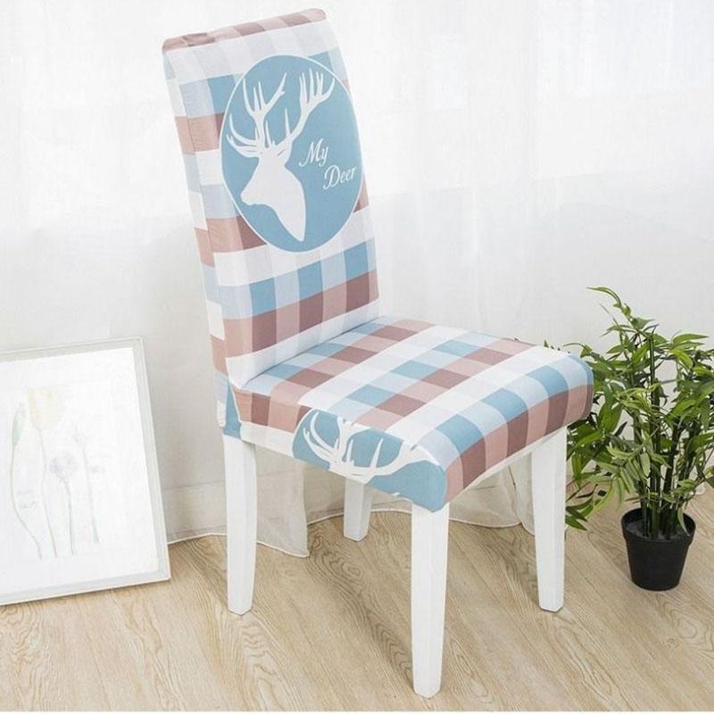 2/4/6pcs Cartoon Printing Dining Chair Cover Spandex Stretch Elastic Chair Cover for Wedding Dining Room Office Banquet