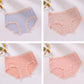Women's Large Size Solid Color Cotton Crotch Underpants Female Soft Breathable Low-waist Seamless Lace Briefs