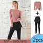Women's 2PCS Garment Suit Professional Gym Sports Fitness Suit Quick Dryer Loose Slim Fit Large Size Suit Split Top Slim Pants Running Sets