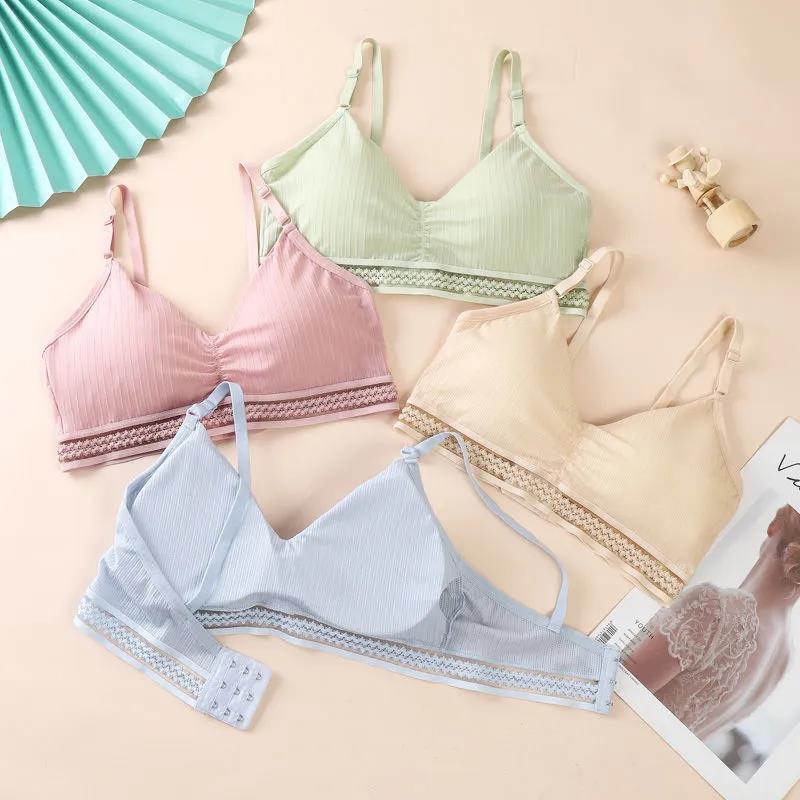 Spring and Summer Thin Ice Silk Lace Sexy No Steel Ring Wrapped Chest Beautiful Back Gathered Bottoming Women's Underwear Bra