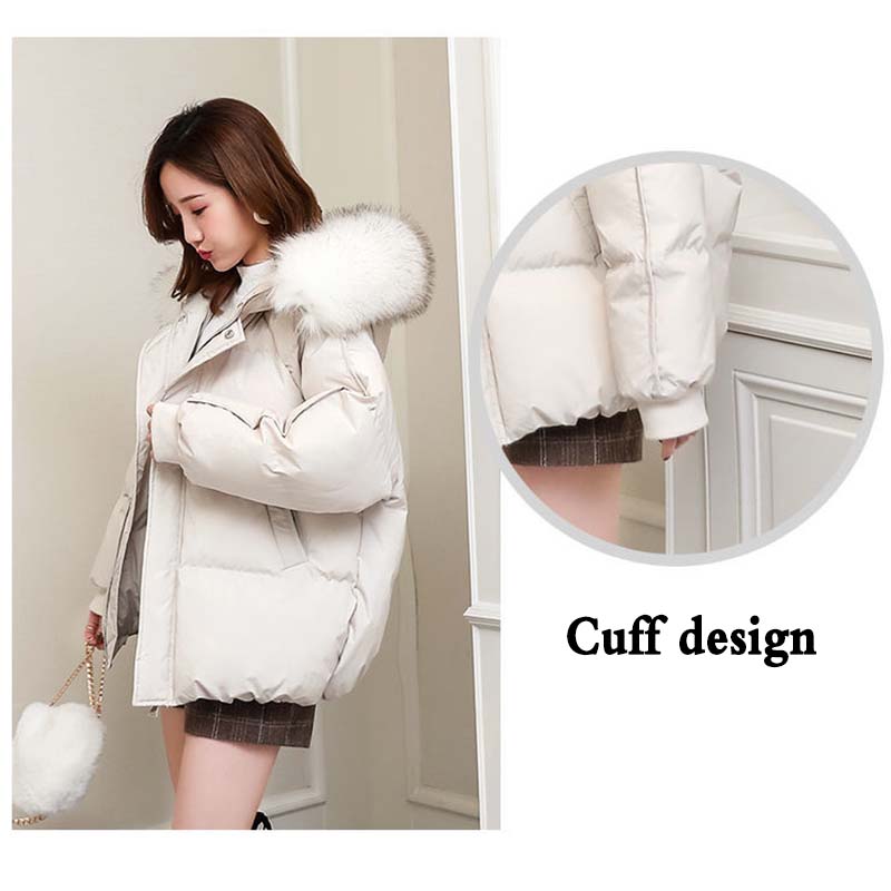 Women's Short Cotton Coat Students Loose Fashion Casual Cotton Coat Thick Bread Coat