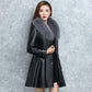 Ladies Winter Faux Fox Fur Leather Coat Warm Fluffy Hoodie Thick Overcoat Plus Size Coat
