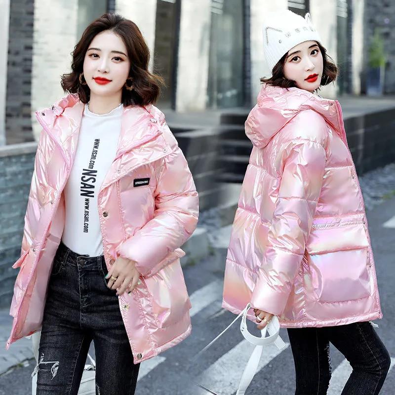 Women's Cotton-padded Clothes Colorful Bright-faced Loose Down Cotton-padded Jacket Fashion Padded Jacket