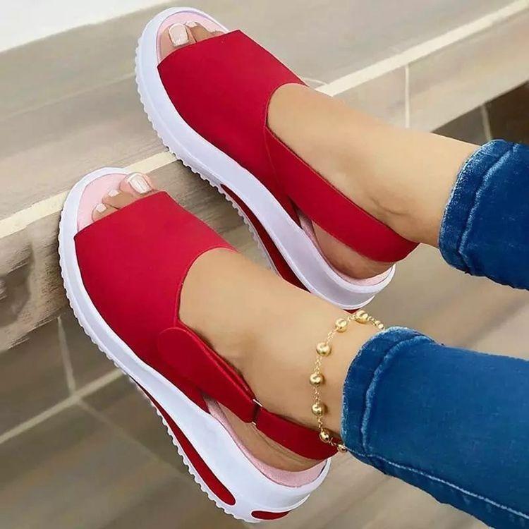 Summer New Style Fish Mouth Flat Sandals Beach Low-top Shallow Mouth Single Shoes Women's Solid Color Casual All-match