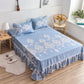 Four Seasons Universal Cotton Sanding Mattress Cover Princess Wind Thickened Printing Lace Mattress Protection Dust Cover