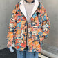 Graffiti Lamb Wool Coat Men's Winter Trend Plus Velvet Thick Loose Large Size Cotton Coat Padded Jacket