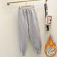 Autumn and Winter Bundle Feet Plus Velvet Sweatpants Women's Ninth Casual Pants All-match Thin Harem Sports Pants Loose