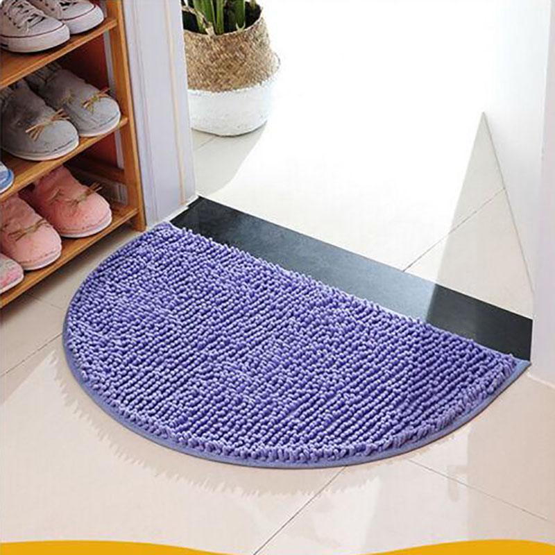 Soft Carpet Slip-resistant Bathing Room Rug Floor Door Mat Dirt Barrier Semi Circle Floor Door Cushion Mat Rug