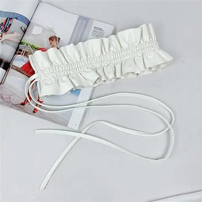 Women's Wide-waisted Skirt with Elastic Elastic Waistband Decorative Waistband Fringed Bandage Waist Durable Dancing Belt Dress Belt