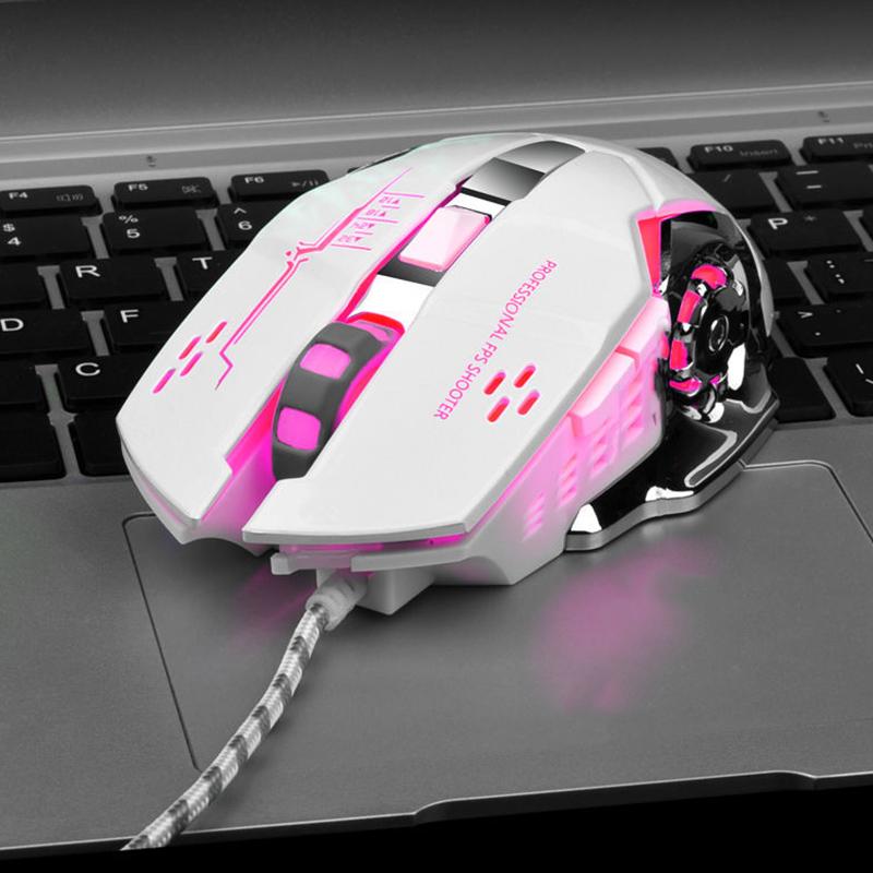 Wired USB Computer Mute Mouse Universal Mouse for Notebook Office Gaming Gaming Glowing Mouse