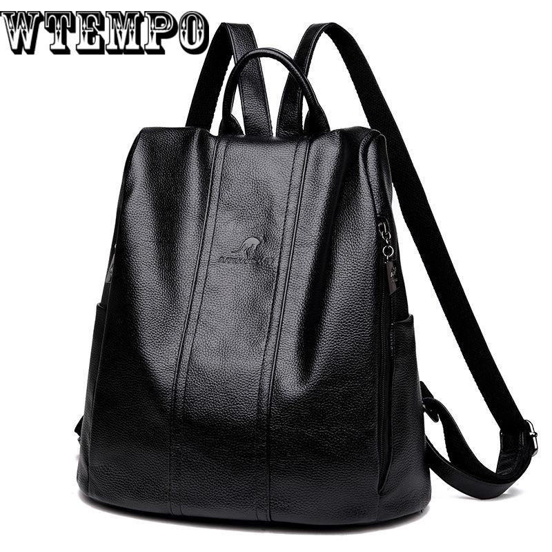 Backpack Women Pu Leather Female Backpacks Teenager School Rucksack