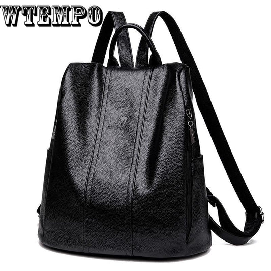 Backpack Women PU Leather Shoulder Bag For Girls Multi-Function Small Bagpack Female Phone Pouch