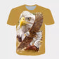 Men's 3D Eagle Printed T-shirt Casual Sport Tees Spring Summer Short Sleeve Tops Plus Size S-5XL