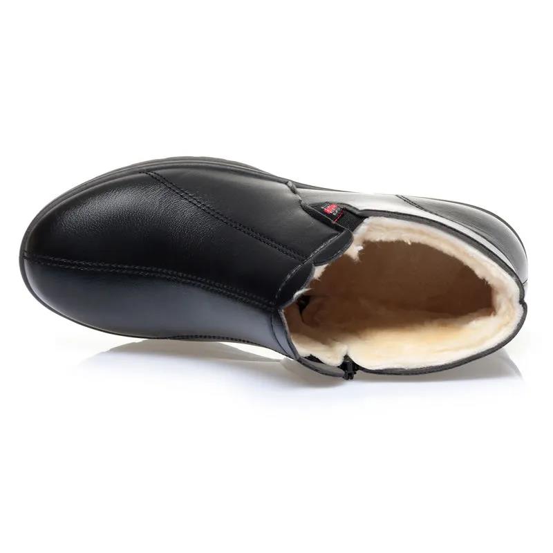 Cotton Shoes Women's Winter Boots Soft-soled Shoes Plus Velvet Non-slip Leather Shoes for The Elderly Snow Boots Mother Boots