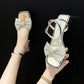 All-match Fashionable Women's Shoes Korean Thick Heel Open Toe Buckle High Heels Women's Summer Roman Sandals