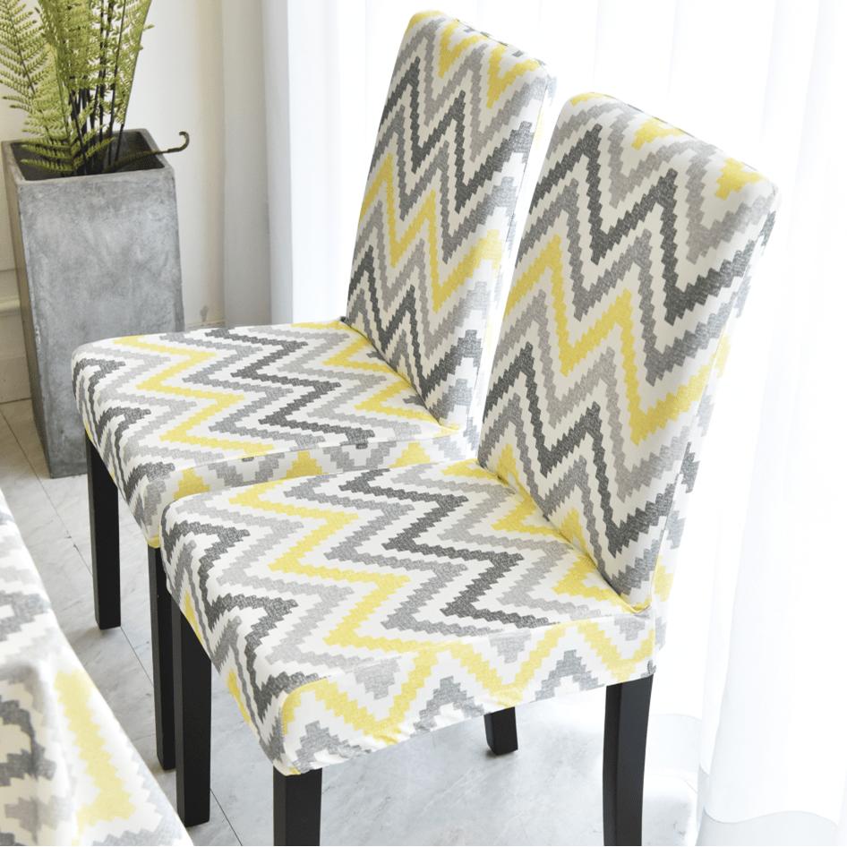 2/4/6PCS  Spandex Chair Cover  Printed Stretch Elastic Chair Cover for Dining Room Office Wedding Banquet Party