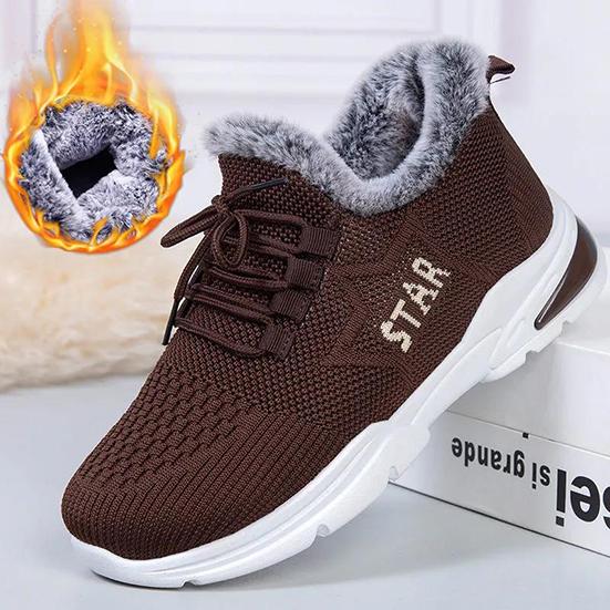 Women's Winter Breathable Flat Cotton Shoes Female Plus Size Plush Thickened Soft Sole Anti Slip Cotton Shoes