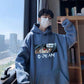 Sweatshirt Men's Korean Loose Hooded Pullover Plus Fleece Jacket Men's Autumn and Winter Warm and Comfortable Top