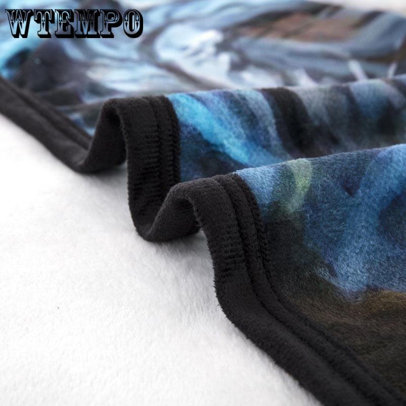 Feather Wolf Pattern  Fleece Blankets Keep Warm Bed Sheets Towels The Throws