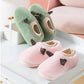 Women's Cotton Slipper Bag with All-match Non-slip Thick-soled Warm Fleece Slippers for Autumn and Winter Outdoor Wear