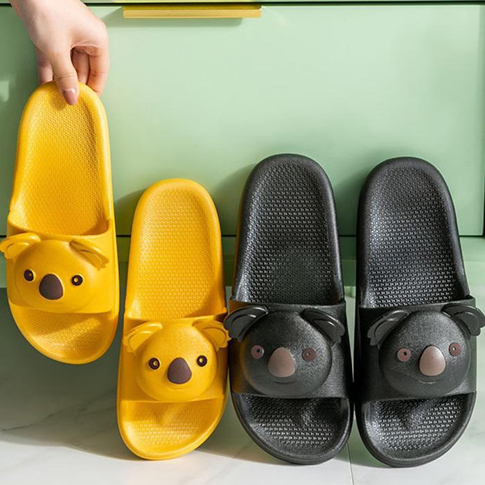 WTEMPO Slippers Women Cartoon Koala Thick Bottom Soft Lightweight  Non-slip Beach Bedroom Home Bathroom