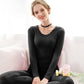 Women Winter Autumn Thermal Underwear Lace O-neck Female Tight Suit Thicken Windproof Comfortable Soft Lining Long Sleeve High Elasticity Warm Pajamas