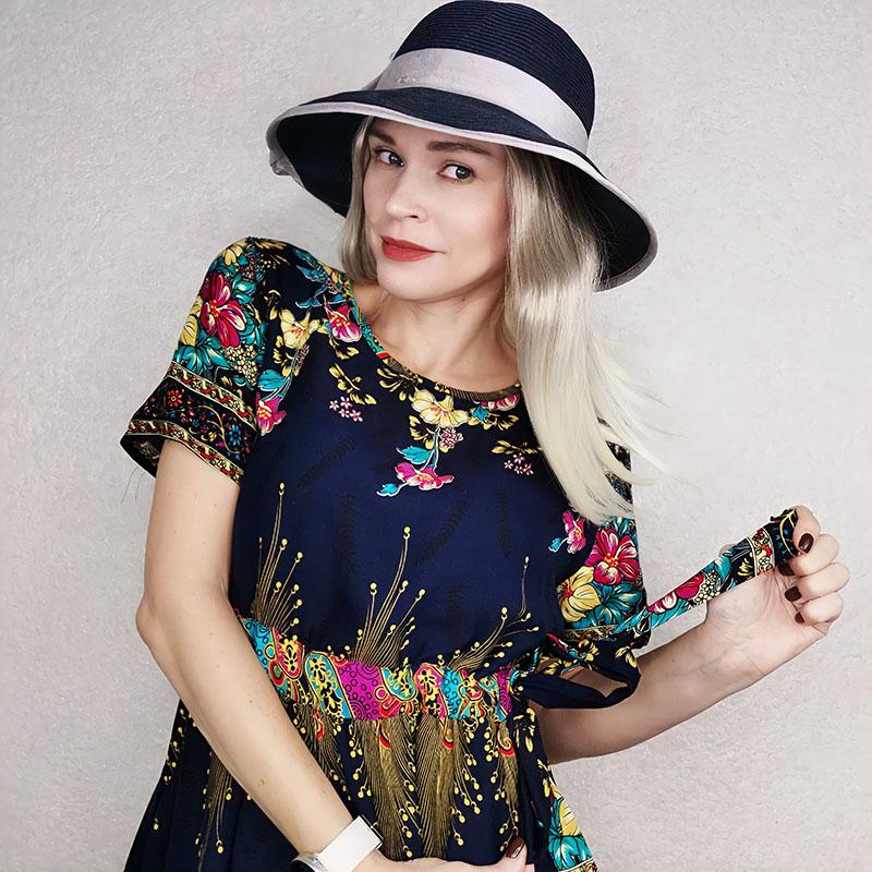 Women's Cotton Silk Dress Summer Floral Dress Plus Size Large Swing Elegant Printed Dress for Party Beach